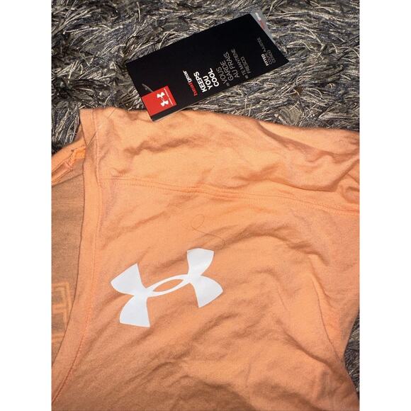 NWT Under Armour HeatGear Women’s Fitted Long Sleeve Peach Top Sz Small - Picture 3 of 5